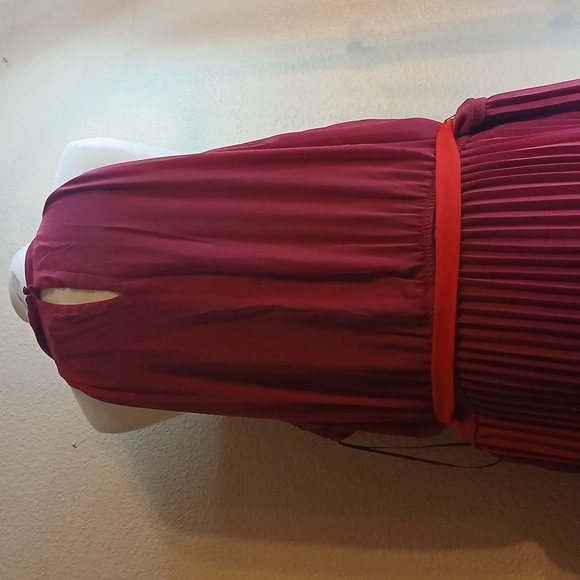 Layne BRYANT SIZE 28 plus sized pleated vibrant red and fushia dress - Picture 6 of 8